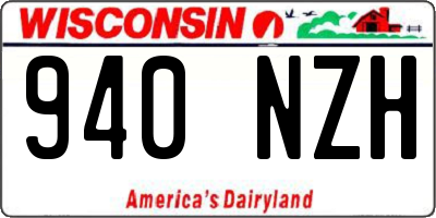 WI license plate 940NZH