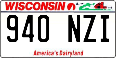 WI license plate 940NZI