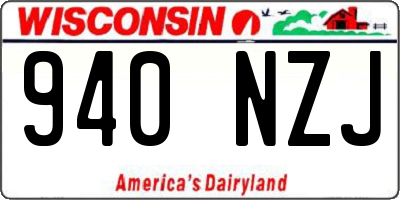 WI license plate 940NZJ