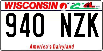 WI license plate 940NZK