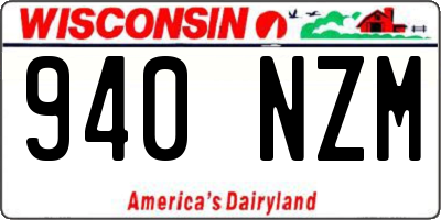 WI license plate 940NZM
