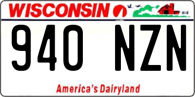 WI license plate 940NZN