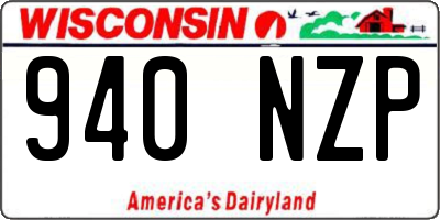 WI license plate 940NZP