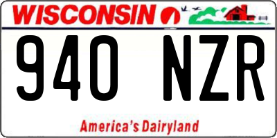 WI license plate 940NZR