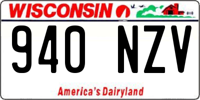 WI license plate 940NZV