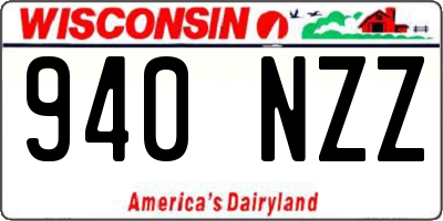 WI license plate 940NZZ