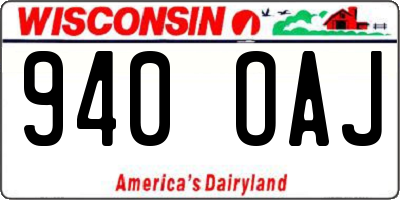 WI license plate 940OAJ