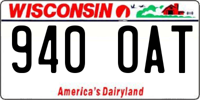 WI license plate 940OAT