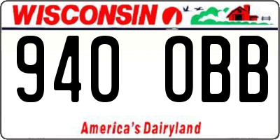 WI license plate 940OBB
