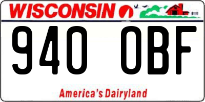 WI license plate 940OBF