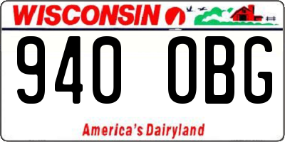 WI license plate 940OBG