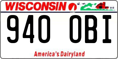 WI license plate 940OBI