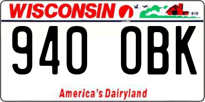 WI license plate 940OBK