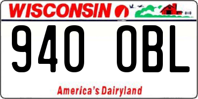 WI license plate 940OBL