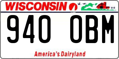 WI license plate 940OBM