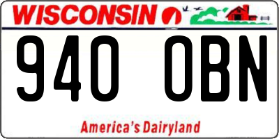 WI license plate 940OBN
