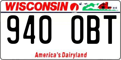 WI license plate 940OBT