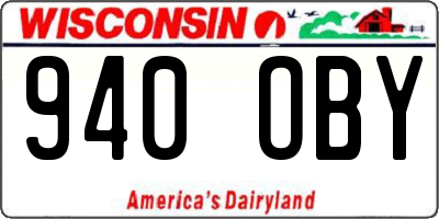 WI license plate 940OBY