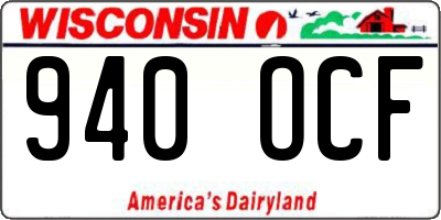 WI license plate 940OCF