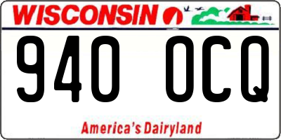 WI license plate 940OCQ