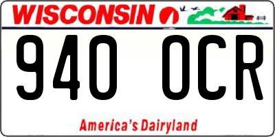 WI license plate 940OCR