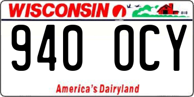 WI license plate 940OCY