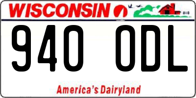 WI license plate 940ODL