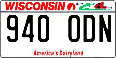 WI license plate 940ODN