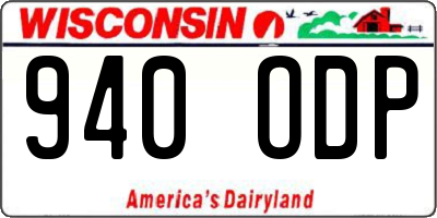 WI license plate 940ODP