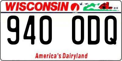 WI license plate 940ODQ