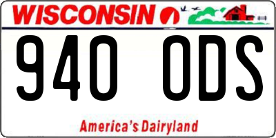 WI license plate 940ODS