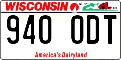 WI license plate 940ODT