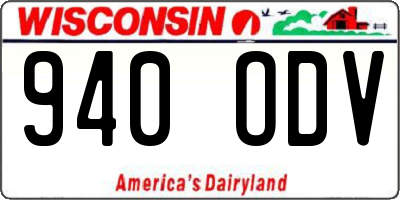 WI license plate 940ODV