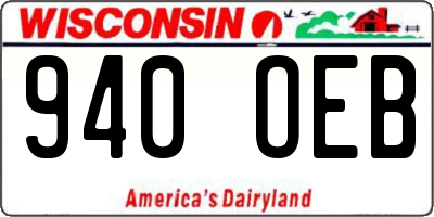 WI license plate 940OEB