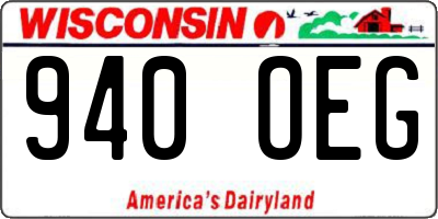 WI license plate 940OEG
