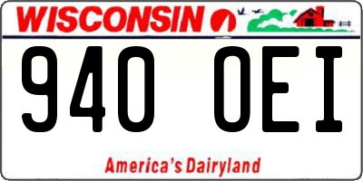 WI license plate 940OEI
