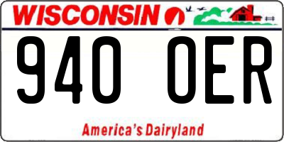 WI license plate 940OER