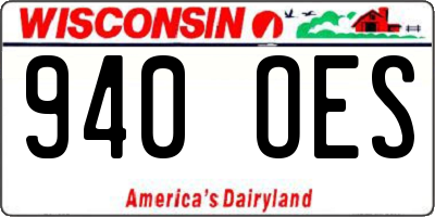 WI license plate 940OES