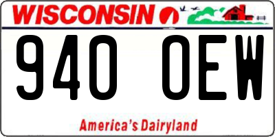 WI license plate 940OEW
