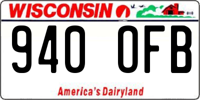 WI license plate 940OFB