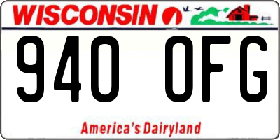 WI license plate 940OFG