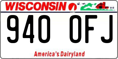 WI license plate 940OFJ