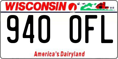 WI license plate 940OFL