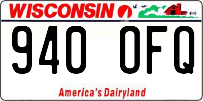 WI license plate 940OFQ