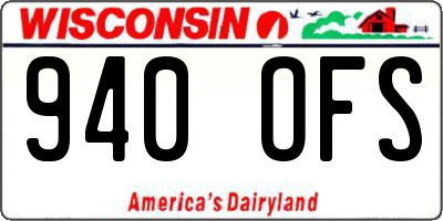 WI license plate 940OFS