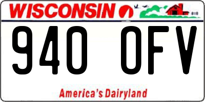 WI license plate 940OFV