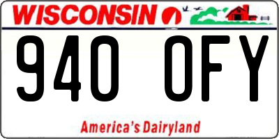 WI license plate 940OFY