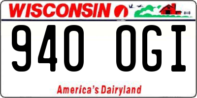 WI license plate 940OGI