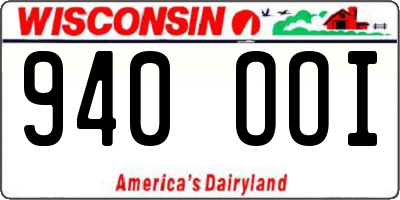 WI license plate 940OOI