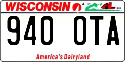 WI license plate 940OTA